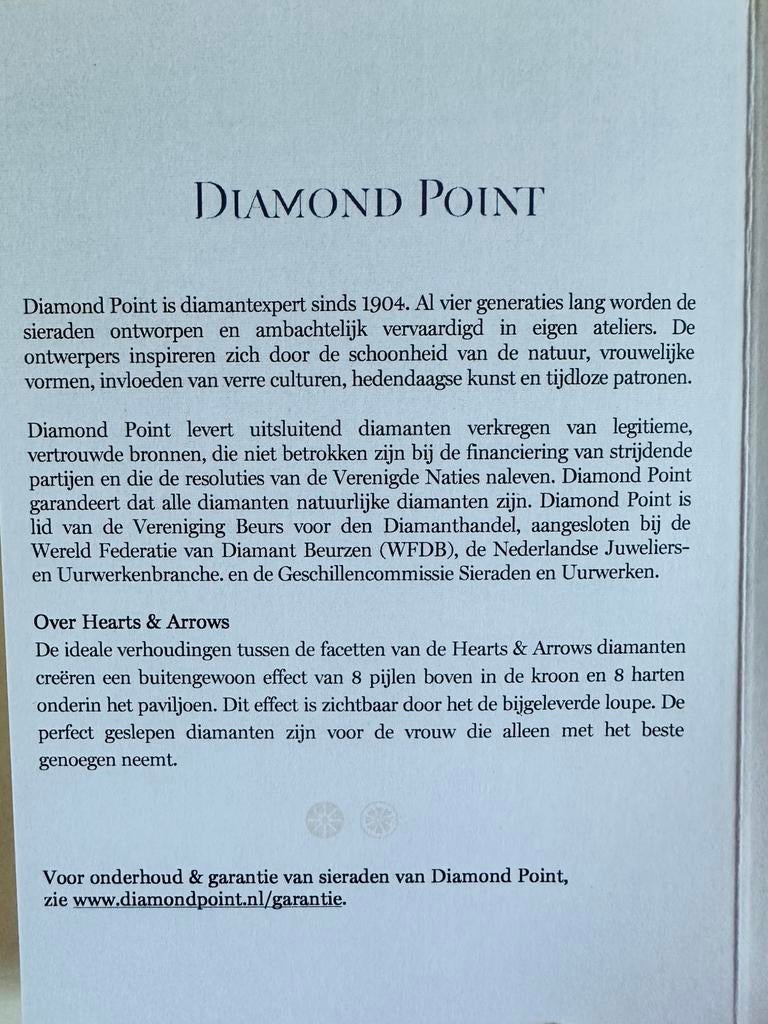 Diamond point Ring maat 55, Sieraden, Tassen en Uiterlijk, Ophalen, Wit, Zo goed als nieuw, Dame