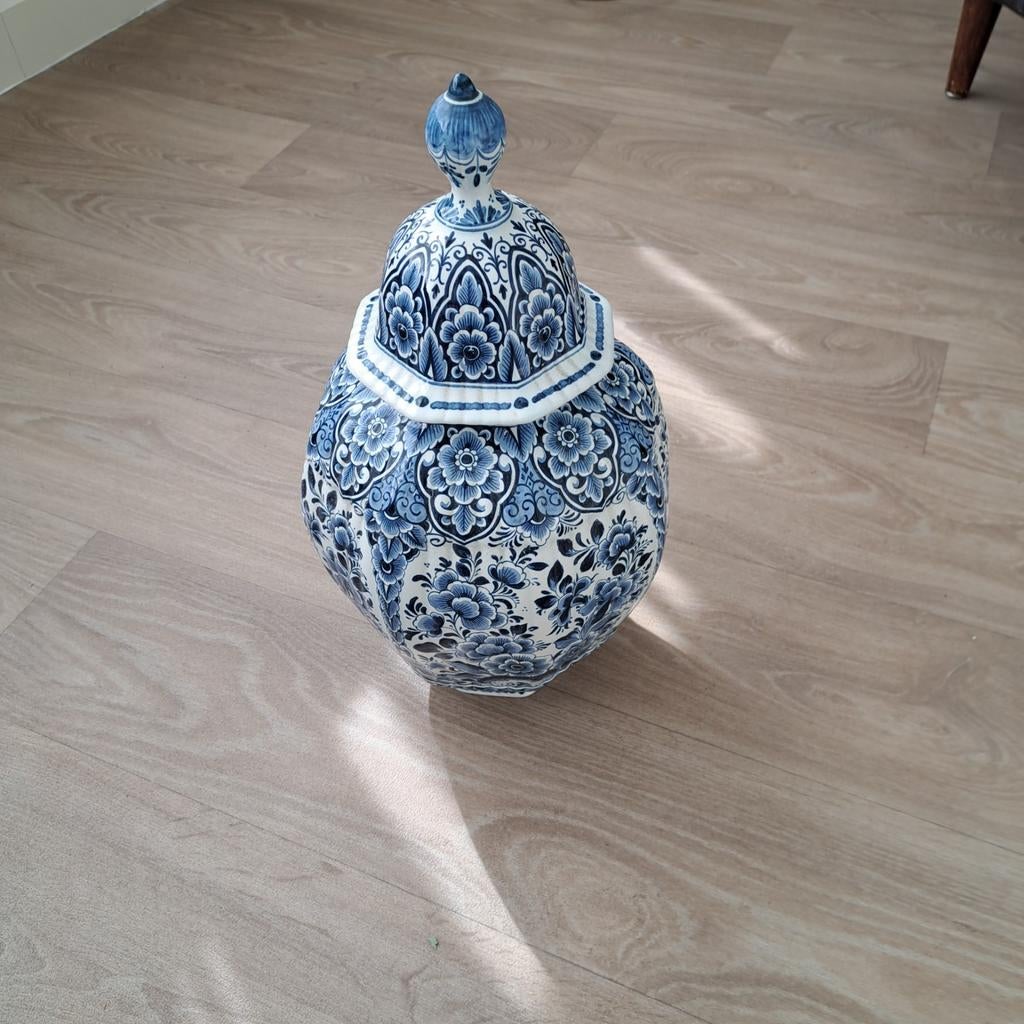 Delfsblauwe vaas/ pot, Ophalen, Overige kleuren, Minder dan 50 cm, Glas