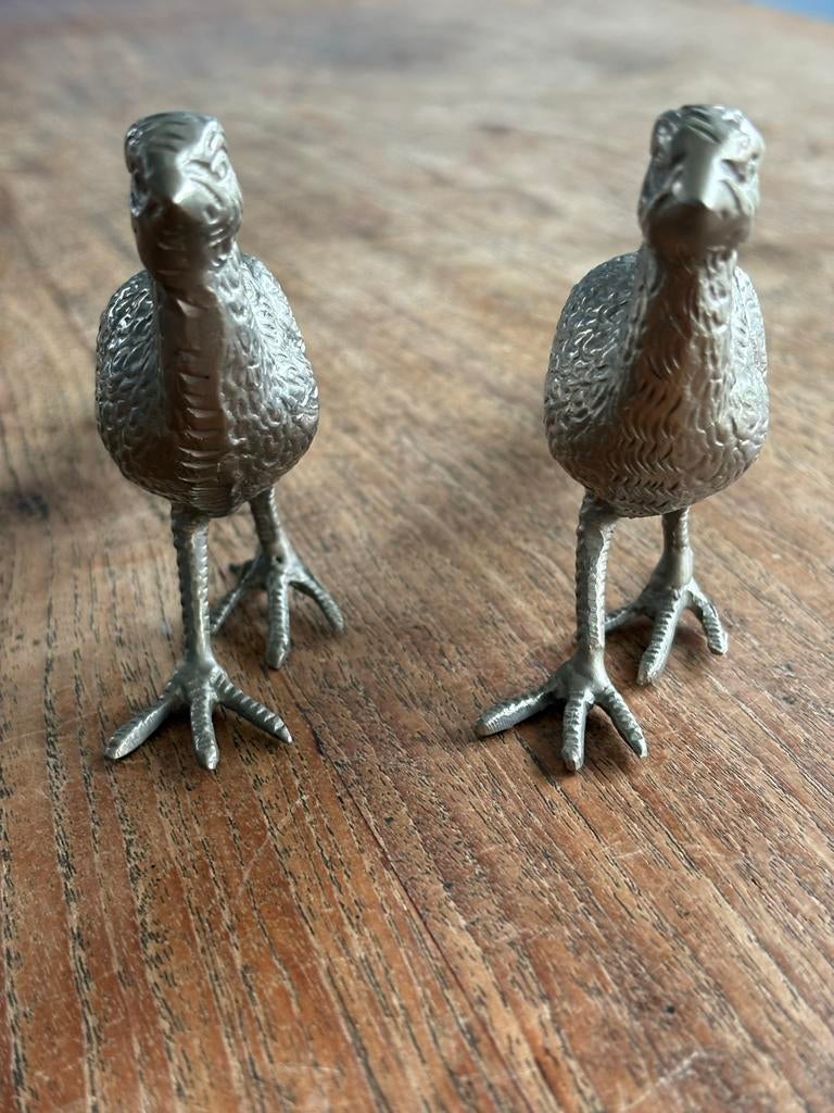 Zilveren Fazanten Tafeldecoratie - Set van 2, Ophalen of Verzenden, Zo goed als nieuw