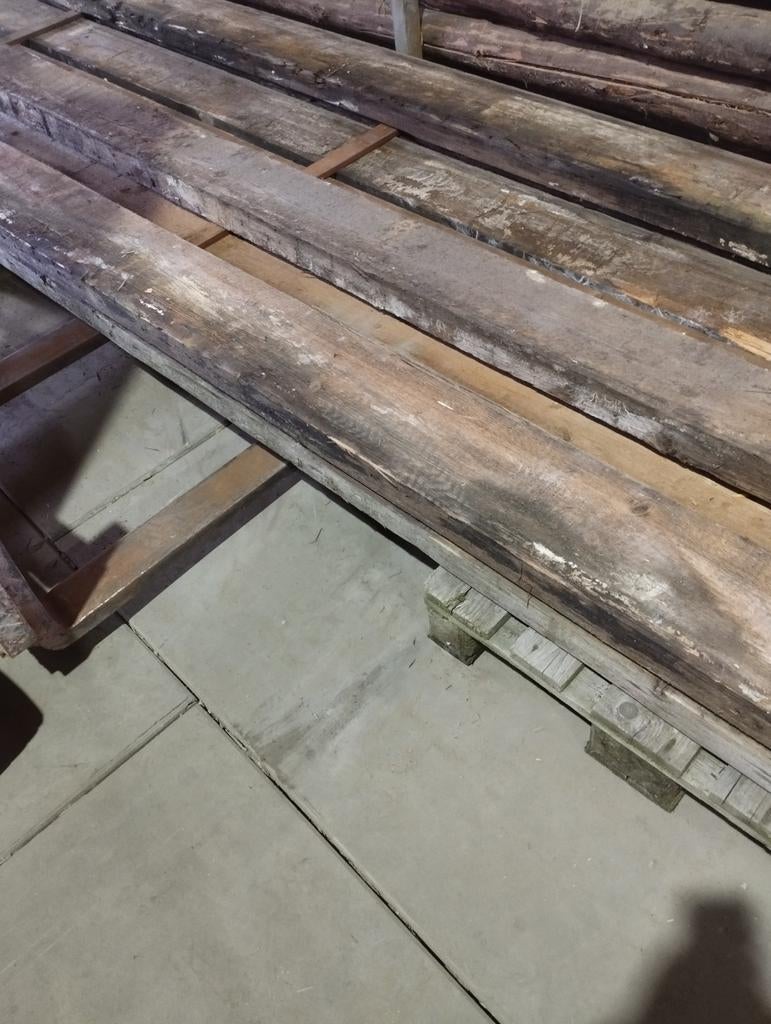 Houten vuren balken, Tuin en Terras, Ophalen, Gebruikt, 250 cm of meer, Balken