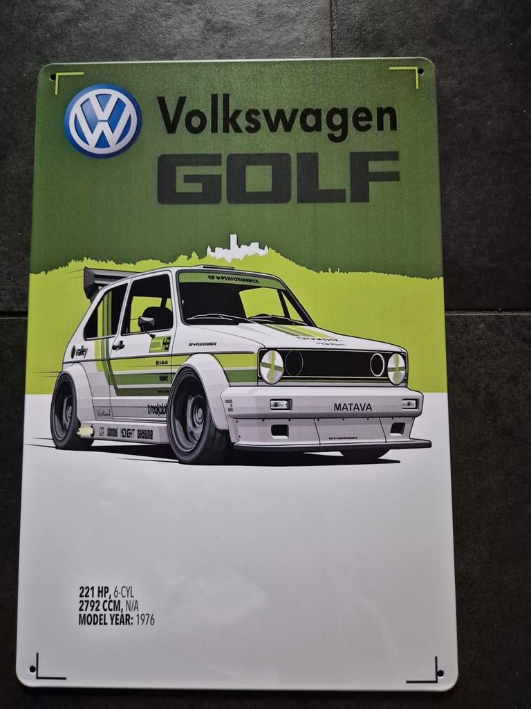 Volkswagen golf MK1 reclamebord, Ophalen of Verzenden, Nieuw, Reclamebord