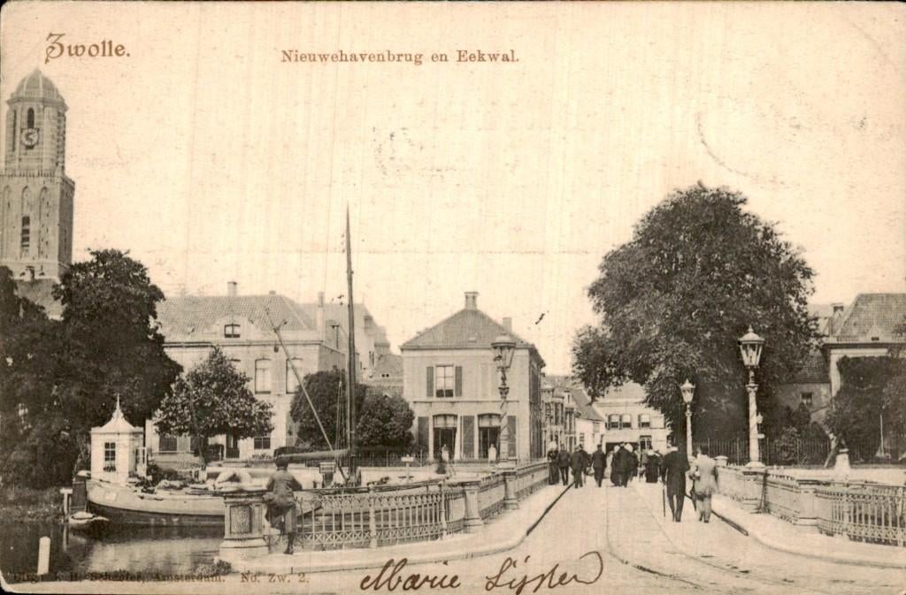 Zwolle - Nieuwehavenbrug - Eekwal, Ophalen of Verzenden, Voor 1920, Gelopen, Overijssel