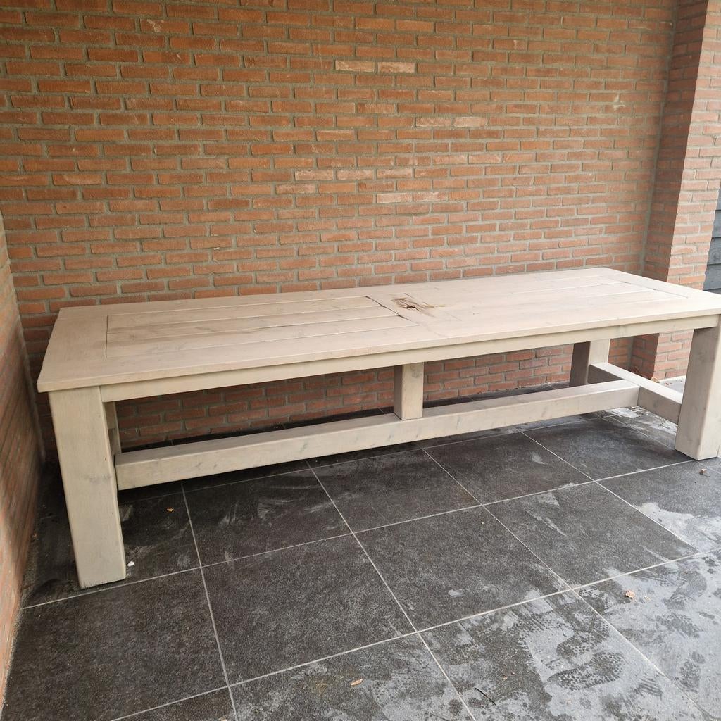 Tuintafel & bank, Tuin en Terras, Ophalen, Gebruikt, Hout