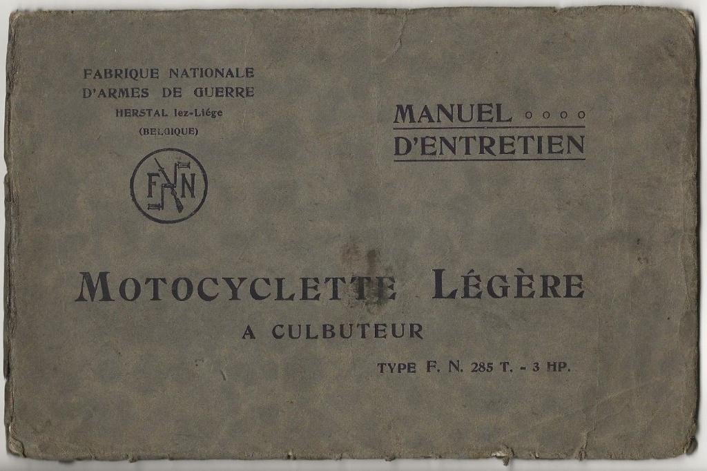 FN 285 T 3 HP FN Herstal moto entretien notice cardan, Ophalen of Verzenden, Overige merken