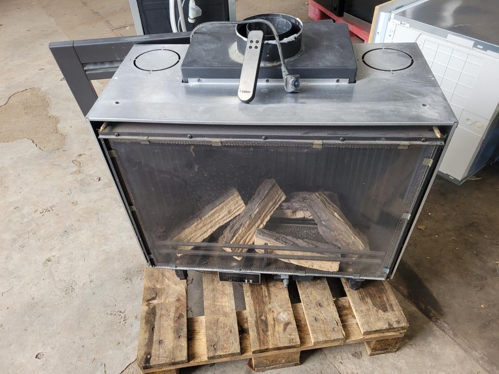 Faber inbouw elektrische haard met schouw., Ophalen, Elektrische haard