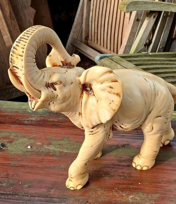 Vintage Groot Hars Olifant Beeldje, Verzamelen, Beelden en Beeldjes, Ophalen of Verzenden