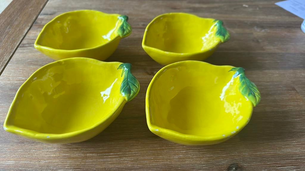 4 citroen schaaltjes, Ophalen, Gebruikt, Overige stijlen, Schaal of Schalen