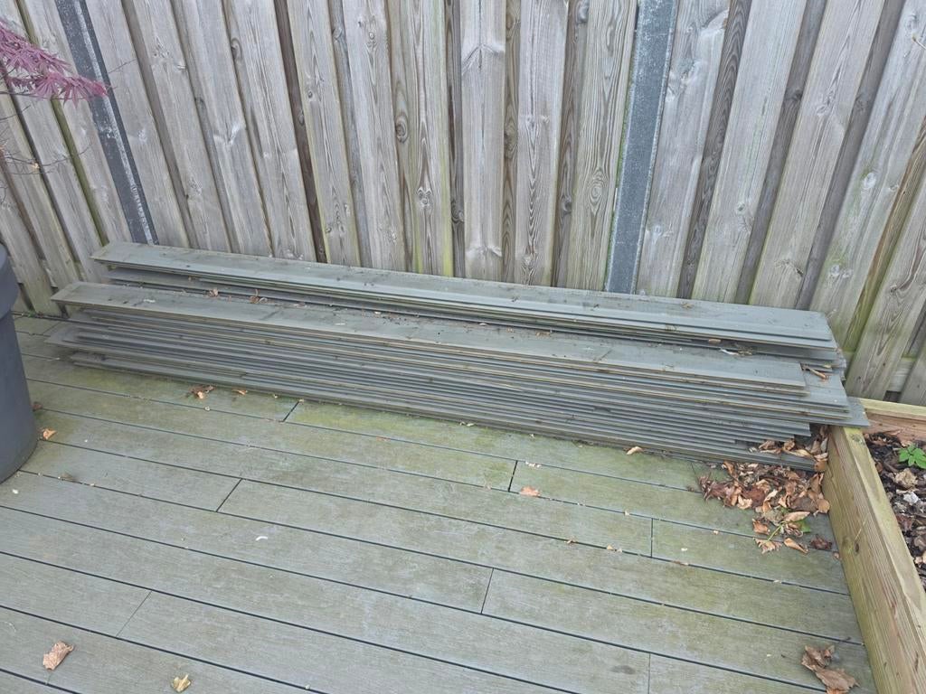 Houten rabatdelen - ca. 40 stuks, 265.5 cm per plank, Doe-het-zelf en Verbouw, Hout en Planken, Gebruikt, Ophalen of Verzenden