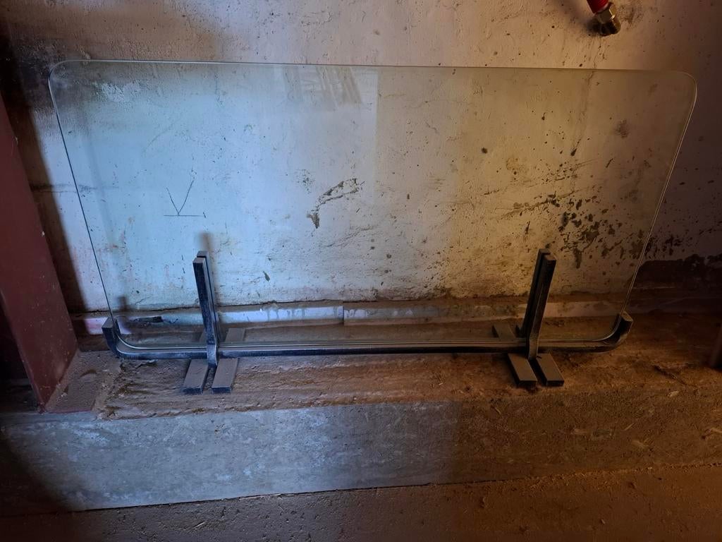 Glazen haardscherm - zo goed als nieuw, Ophalen, Zo goed als nieuw, Vrijstaande haard, Overige soorten