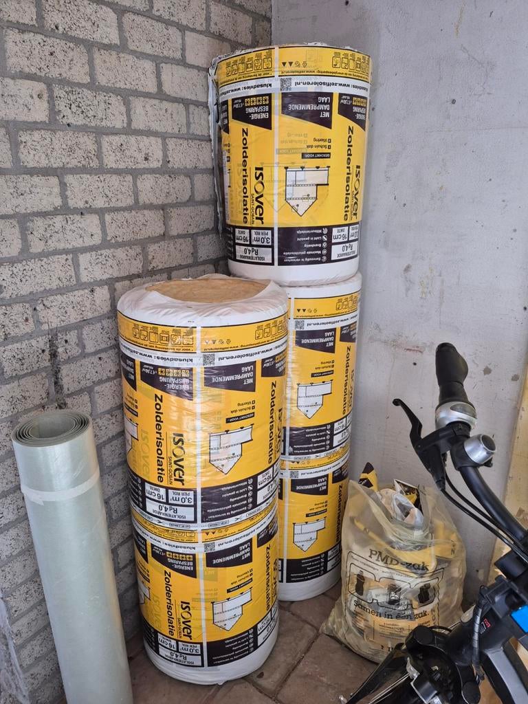 Glaswol isolatie 16cm met dampwerende laag, Ophalen