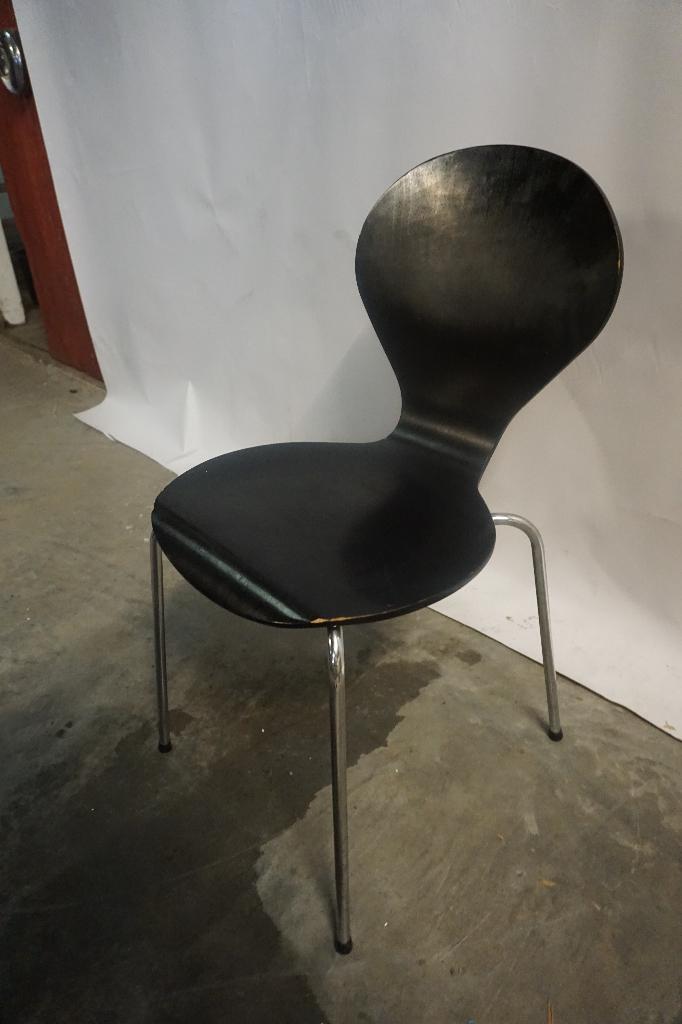 Zwarte stoel eetkamerstoel kantinestoel, Ophalen, Gebruikt, Zwart, Eén