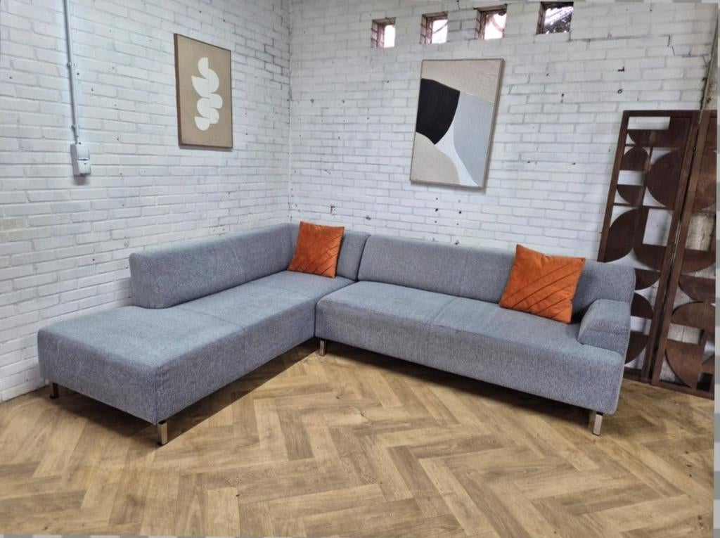 Hoekbank | Montel | Grijs, Ophalen of Verzenden, 150 cm of meer, Vierpersoons of meer, Stof