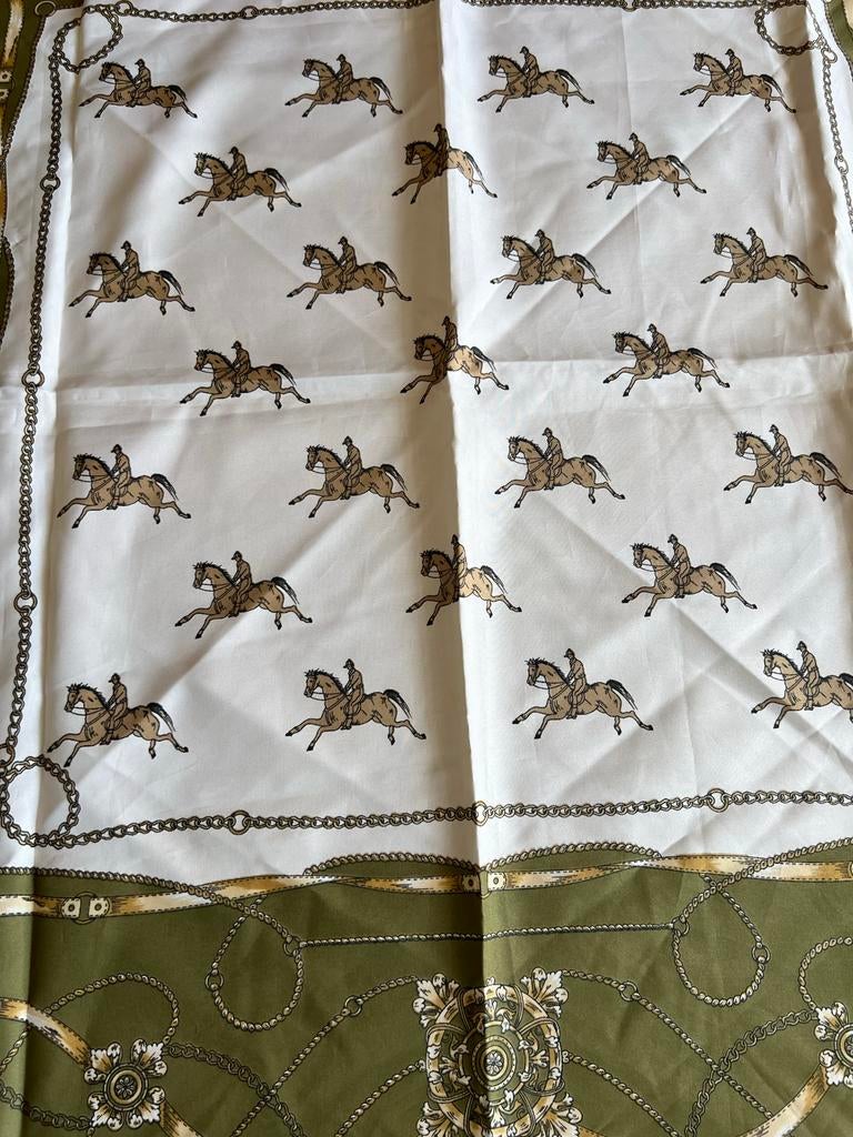Diolen sjaal met paardenprint, polyester, Verzenden, Gedragen