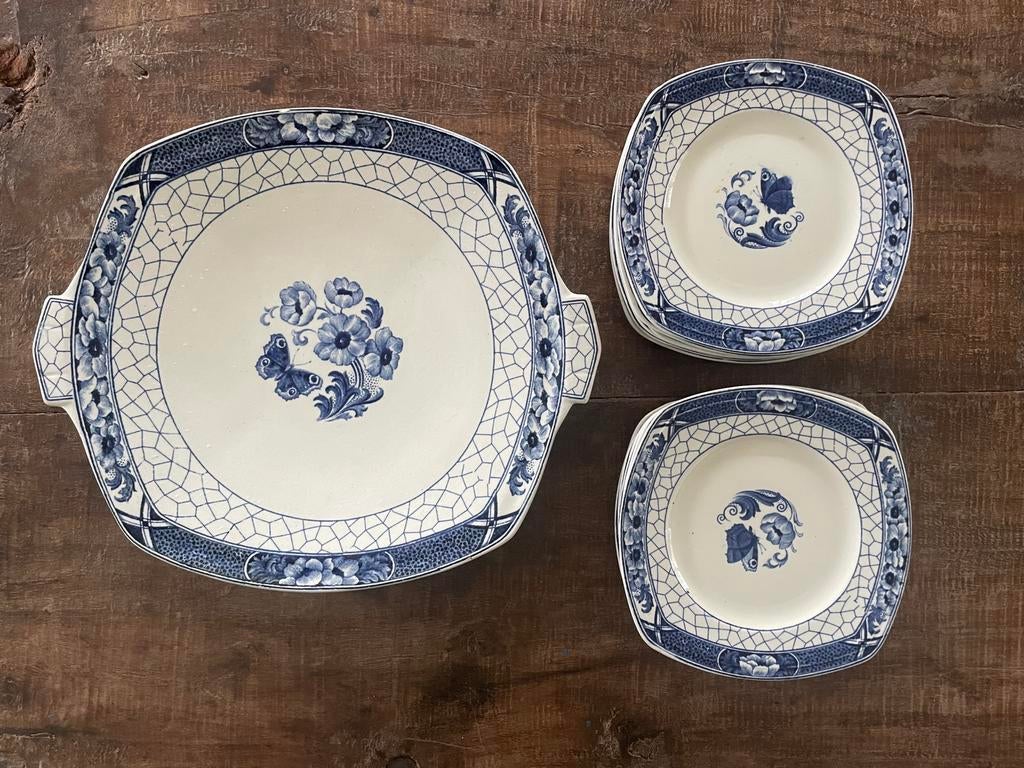 Gebakset Societe Ceramique Maastricht Butterflij, Ophalen of Verzenden