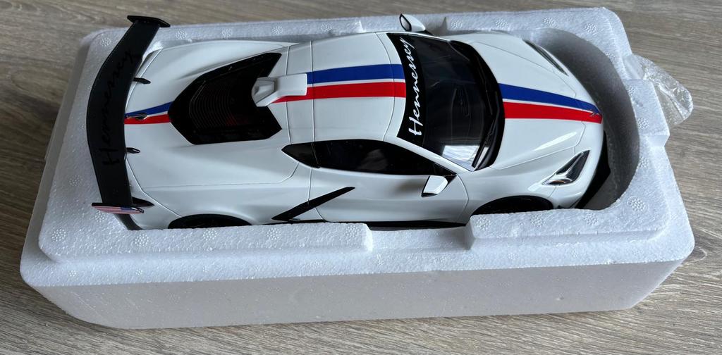 GT317, Hennessey CORVETTE C8 2021 1:18 ARTIC WHITE, Ophalen of Verzenden, Nieuw, Auto's
