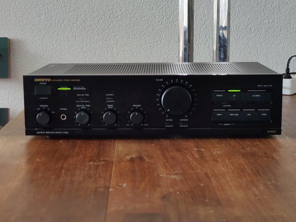 Versterker Onkyo A 8430 - Nagekeken, Gebruikt, Ophalen of Verzenden, 60 tot 120 watt, Stereo
