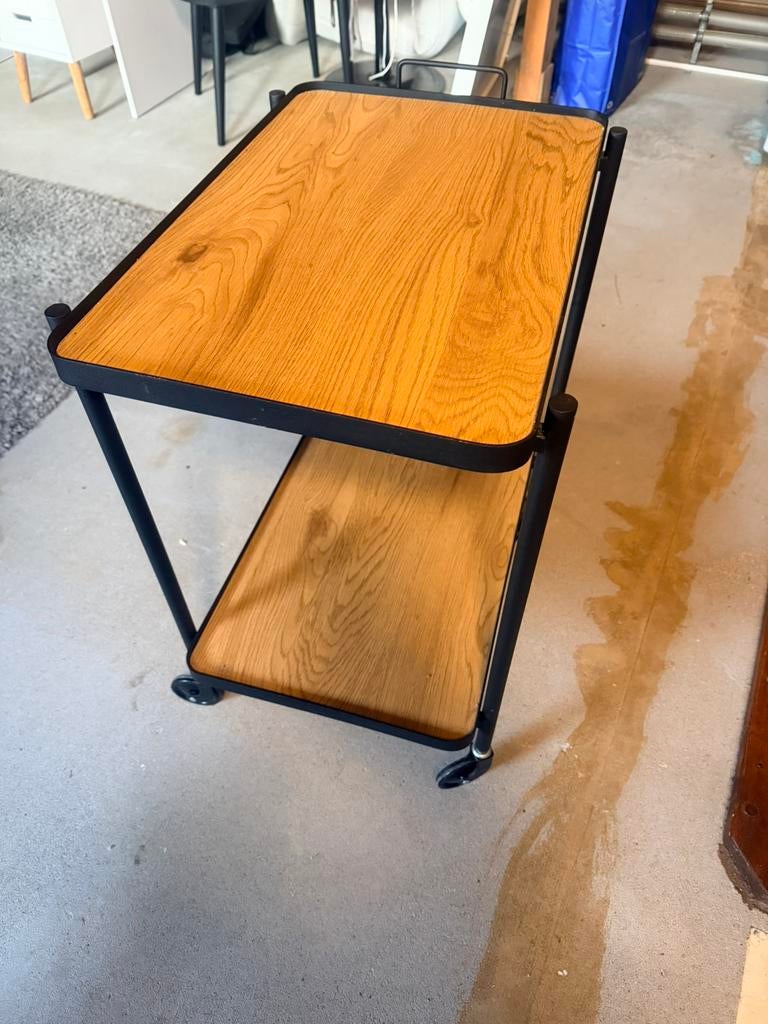 Trolly eiken zwat kleur B55cm H68cmD40cm, Ophalen of Verzenden, Zo goed als nieuw, Rechthoekig, 60 cm of meer