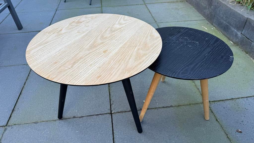Fest Amsterdam Bijzettafels (set van 2), Minder dan 55 cm, Gebruikt, Rond, Modern