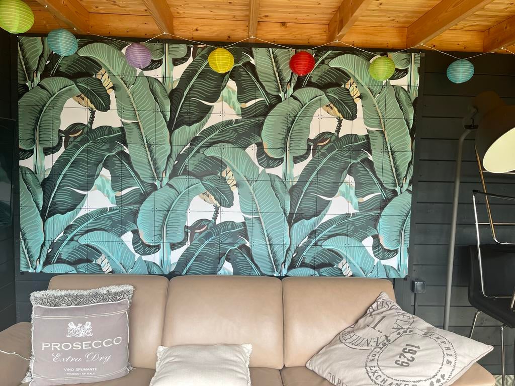 IXXI Tegelwand / schilderij met tropisch bladmotief, Ophalen, 10 tot 25 m², Groen