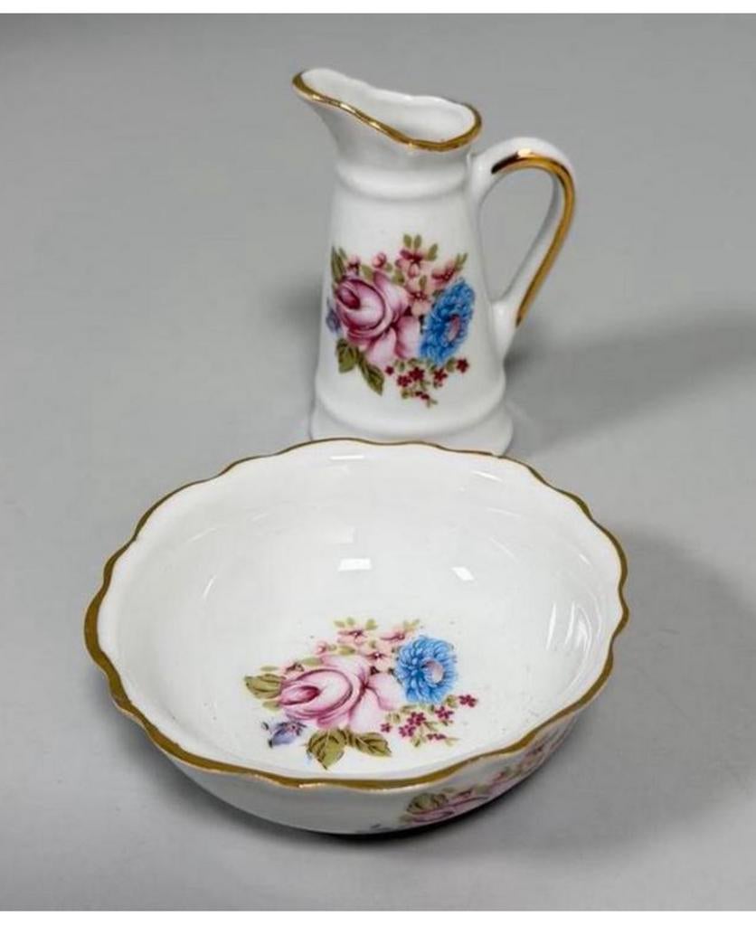 ROYAL PORCELAIN P. Limoges 24KT Gold melkkan en schaaltje, Antiek en Kunst, Antiek | Servies los, Ophalen of Verzenden