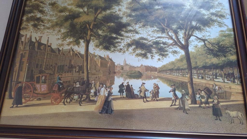 Oude Hollandse stadsgezicht Hofvijver 1760, Ophalen of Verzenden