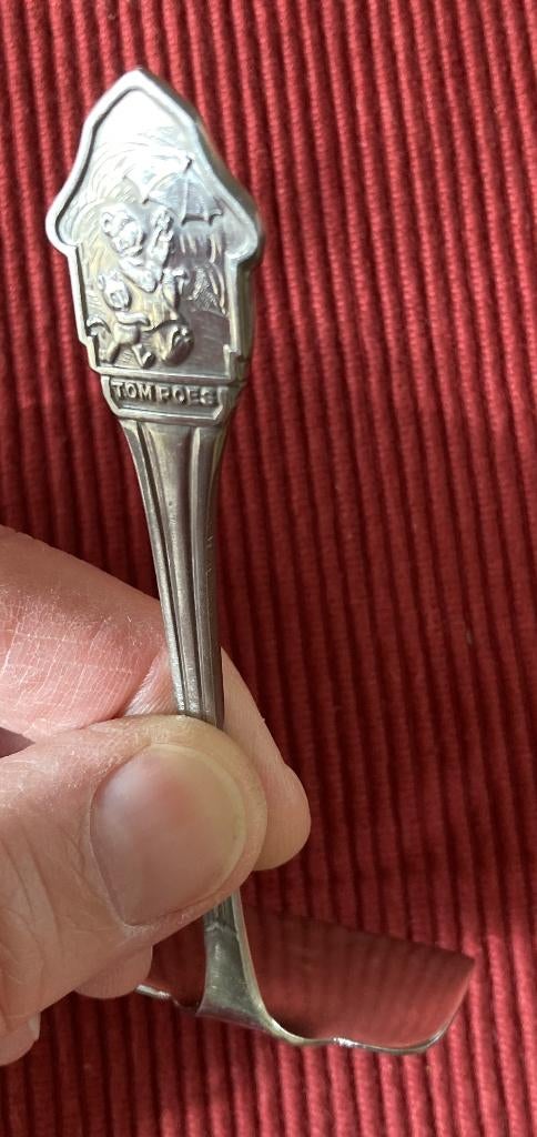 Kinderbestek eetschraper (food poosher) Tom Poes vintage, Antiek en Kunst, Antiek | Bestek, Ophalen of Verzenden