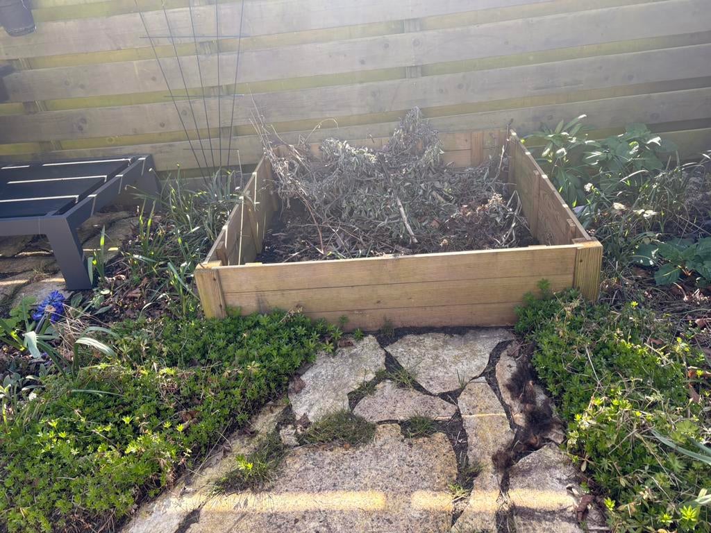 Zandbak/ moestuin bak, Ophalen, Zo goed als nieuw, Rechthoekig, Hout