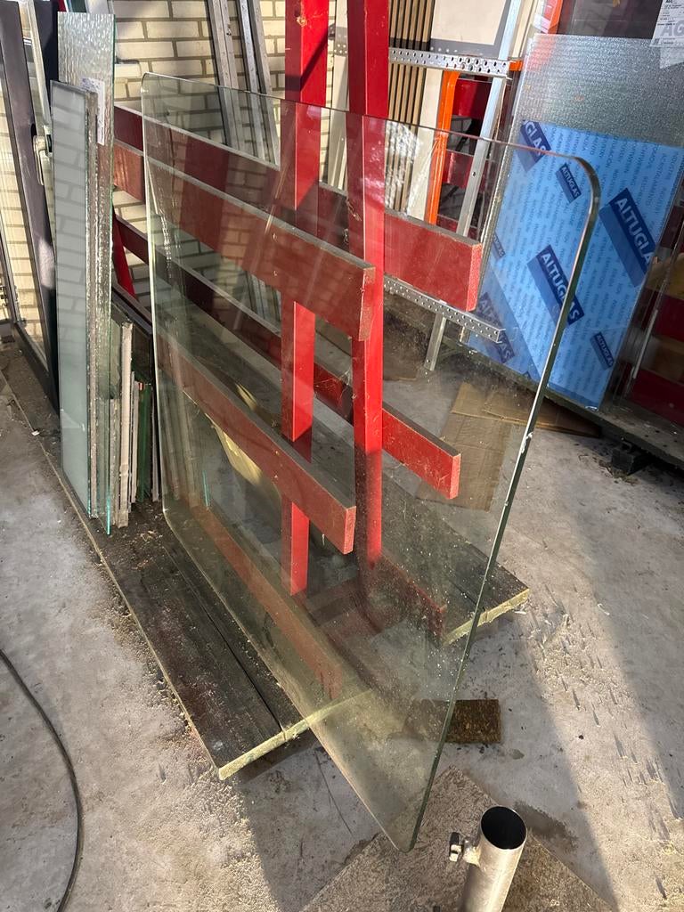 Glazen tafel, Ophalen, Gebruikt, 80 tot 120 cm, 120 tot 160 cm