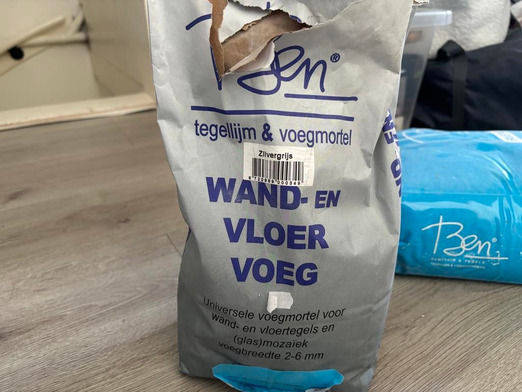 Ben tegellijm & voegmortel zilvergrijs, Ophalen, Gebruikt, Overige typen