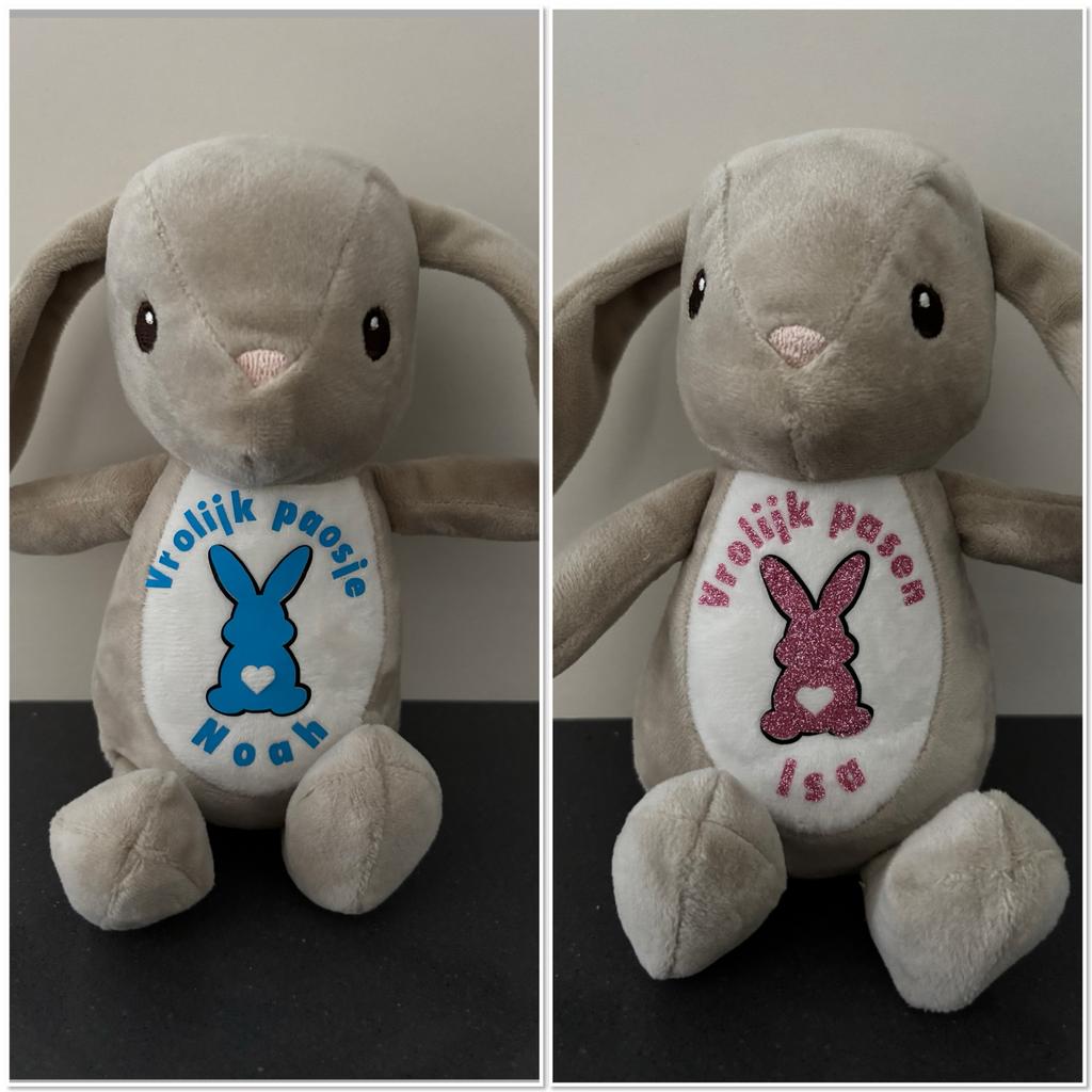 Gepersonaliseerde knuffels en cadeaus, Ophalen of Verzenden, Nieuw, Konijn