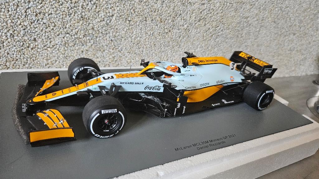 Spark 18S596 1:18 2021 McLaren MCL35M Monaco Ricciardo, Hobby en Vrije tijd, Modelauto's | 1:18, Ophalen of Verzenden, Zo goed als nieuw