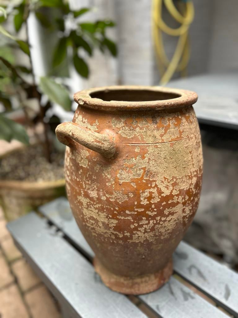 Kruik als plantenbak, Steen, Gebruikt, Rond, Ophalen of Verzenden