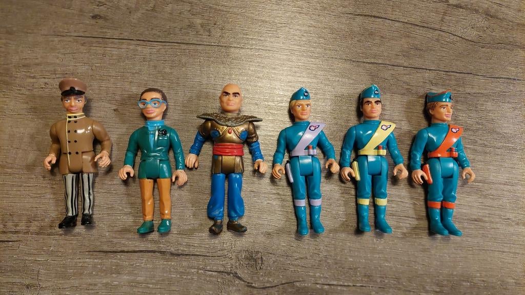 Thunderbird figuren. 6 kleine en 1 grote pop., Verzamelen, Ophalen of Verzenden, Actiefiguur of Pop