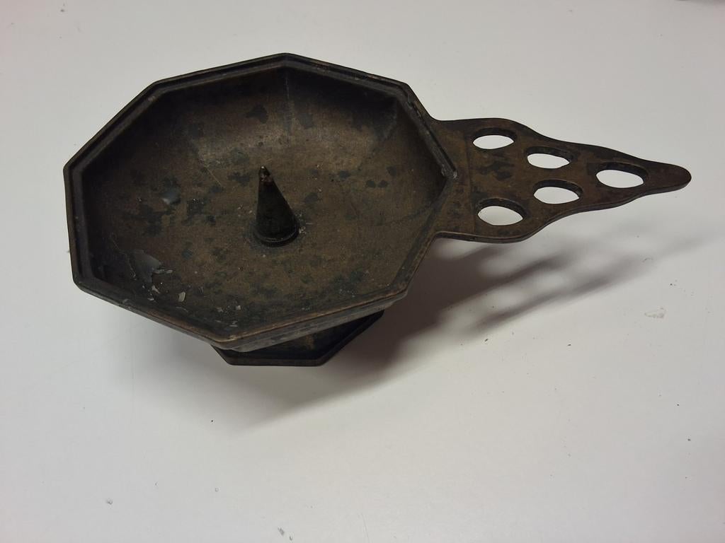 Antieke Bronzen Kandelaar - Kerk- of Tafelkandelaar, Antiek en Kunst, Antiek | Kandelaars, Ophalen of Verzenden