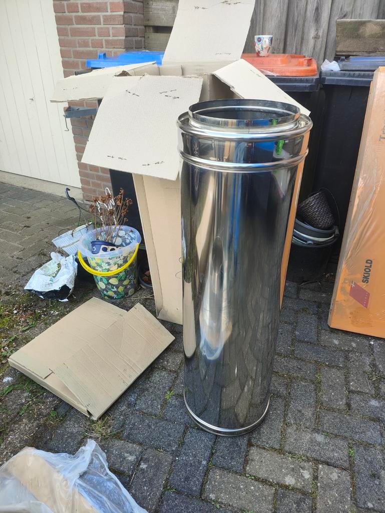 7x RVS Rookgasafvoer Pijp Houtkachel Ø250mm - 1 Meter, Ophalen, Nieuw, Hout