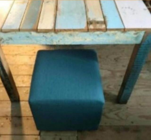 Turqoise poef hockers voetenbank 4 stuks beschikbaar ibiza, Ophalen, Minder dan 50 cm, Vierkant, Minder dan 50 cm