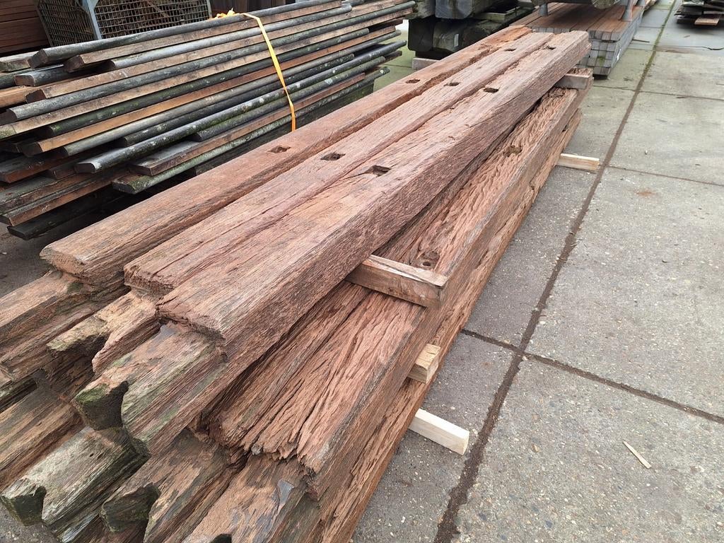 Zeer gave azobe hardhouten  palen balken 18x18x400cm, Ophalen of Verzenden, 250 cm of meer, Balken