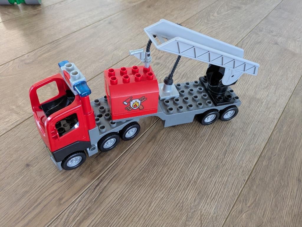Lego Duplo brandweer ladderwagen wagen, Ophalen of Verzenden, Zo goed als nieuw, Duplo