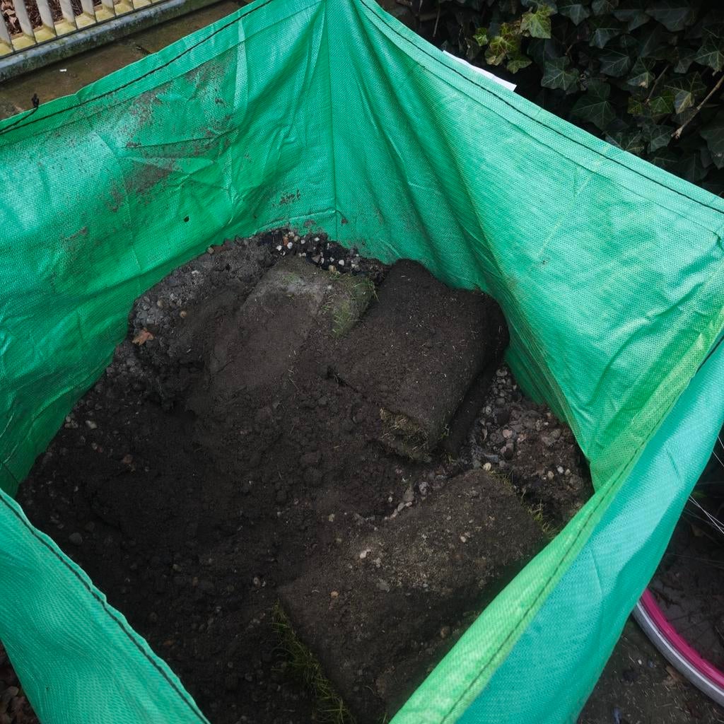 Zwart zand /grind in  big bag (halfvol), Tuin en Terras, Zand, Ophalen