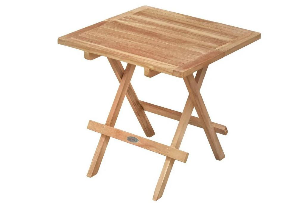 Teakhouten bijzettafel 50x50 cm - inklapbaar, Minder dan 55 cm, Gebruikt, Vierkant, Hout