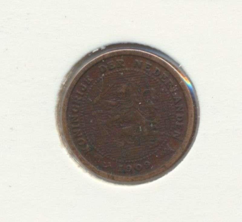 Nederland Halve cent 1909 Wilhelmina, Ophalen of Verzenden, Koningin Wilhelmina, Overige waardes, Losse munt
