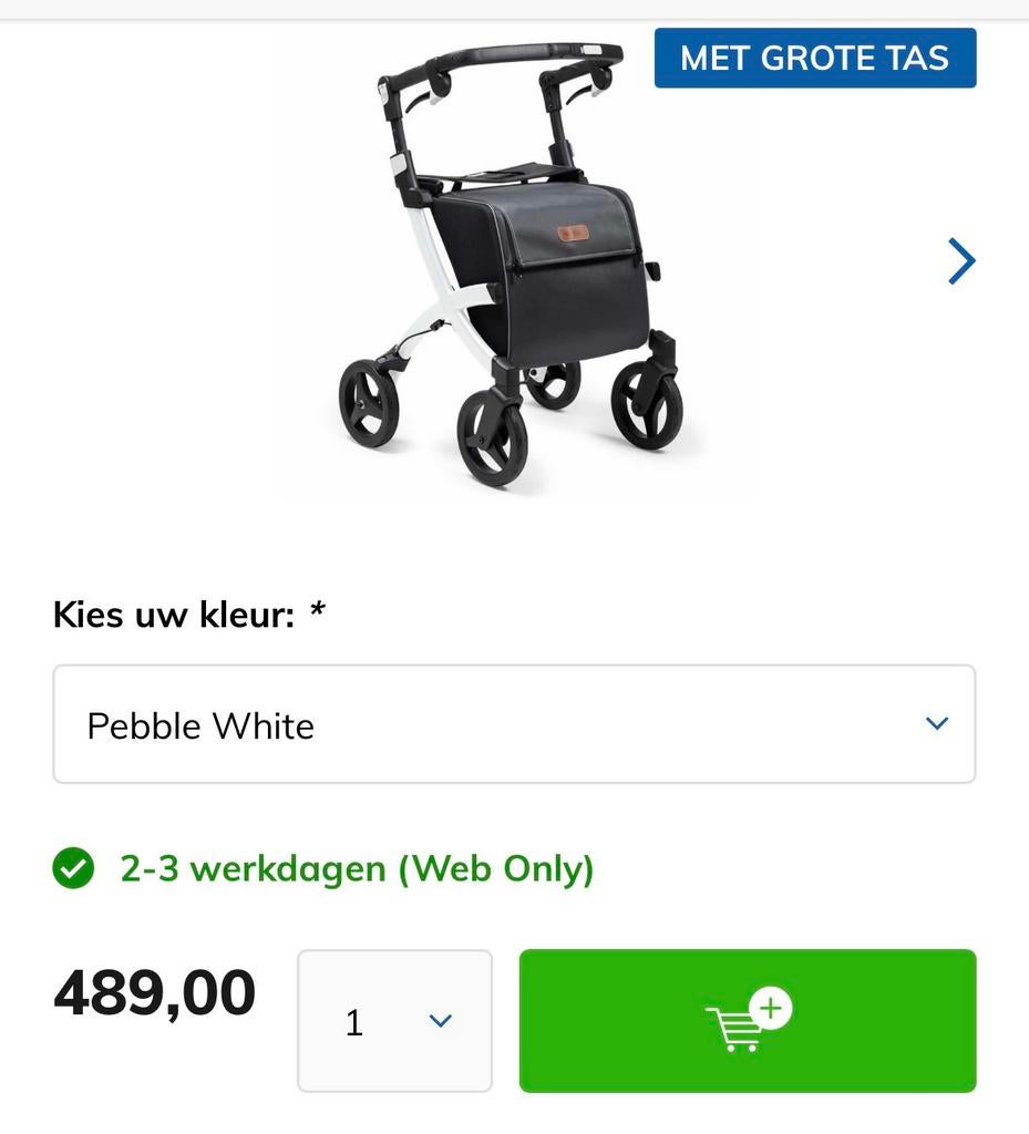 Nieuw ! Rollz Flex2 Pebble witte rollator maat S, Diversen, Rollators, Ophalen, Opvouwbaar, Nieuw