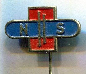 NS logo zilverkleurig trein speldje ( J_052 ), Verzenden, Nieuw, Transport, Speldje of Pin
