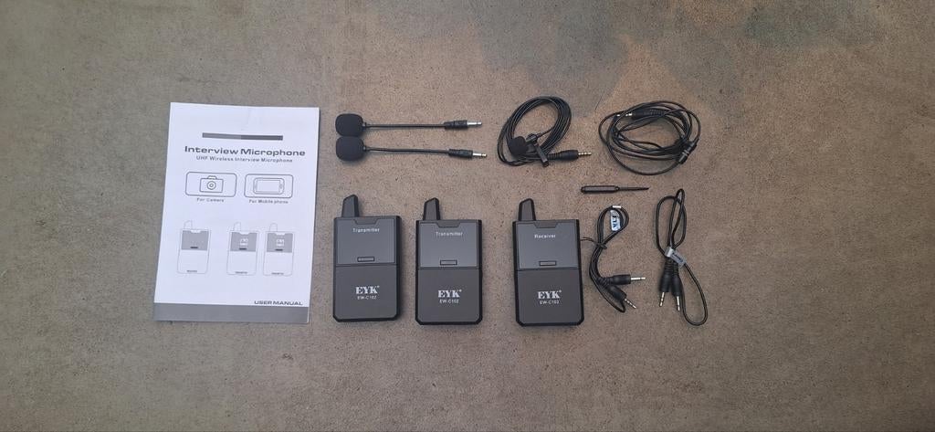 EYK EW-C102 Interview Microphone Set, Ophalen of Verzenden, Zo goed als nieuw