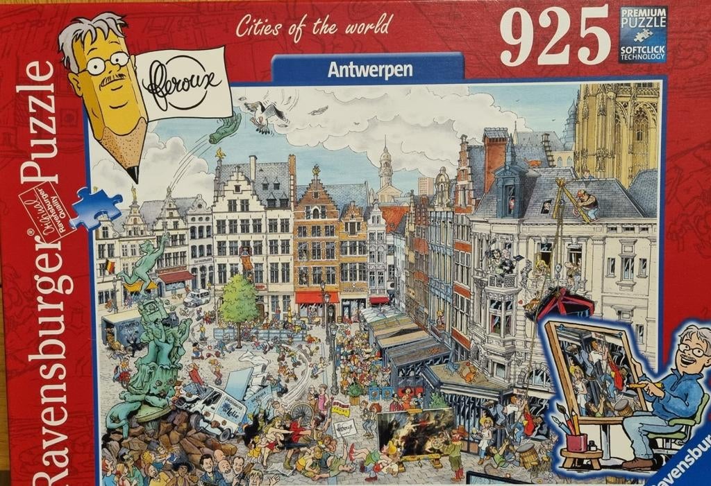 Ravensburger puzzel Fleroux "Cities of the world" Antwerpen, Ophalen, 500 t/m 1500 stukjes, Zo goed als nieuw