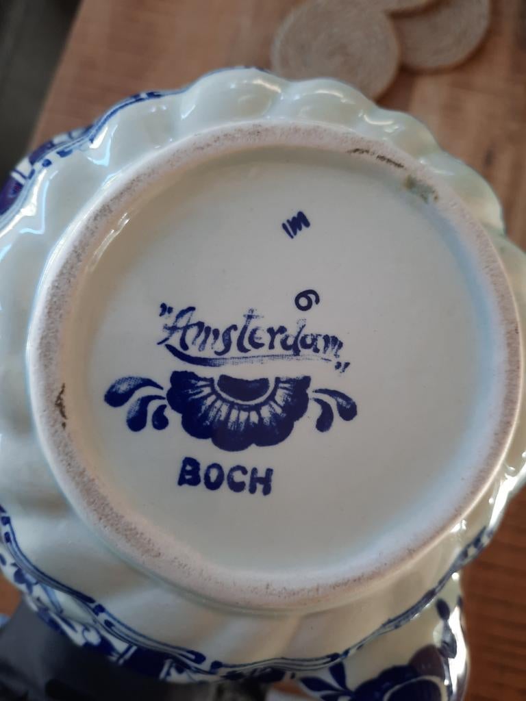 Delfts Blauw theepot met warmhouder - Boch Amsterdam, Antiek en Kunst, Ophalen