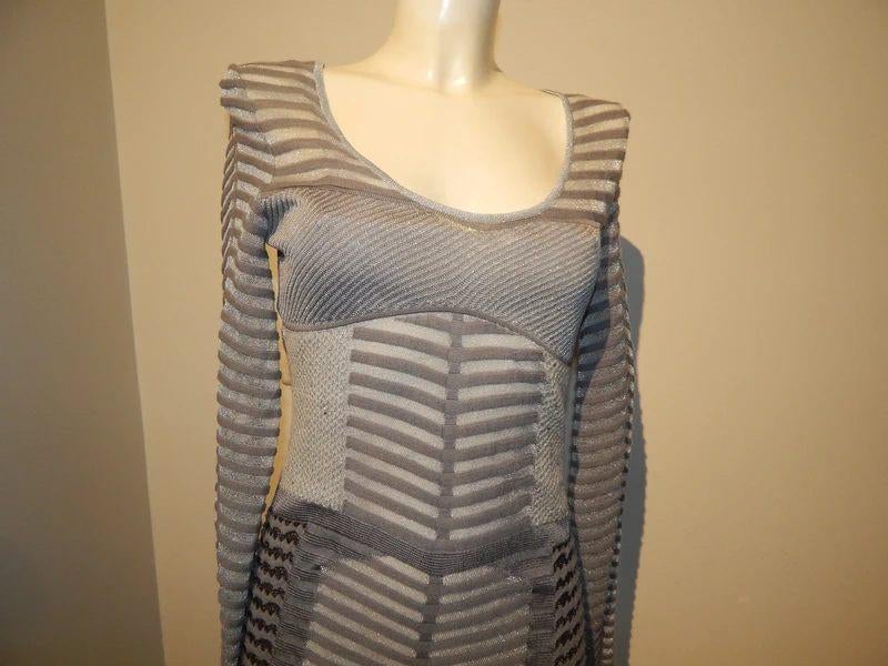 Missoni eerstelijns jurk zilver kleurig lovertjes voile dele, Verzenden, Zo goed als nieuw, Missoni, Maat 36 (S)