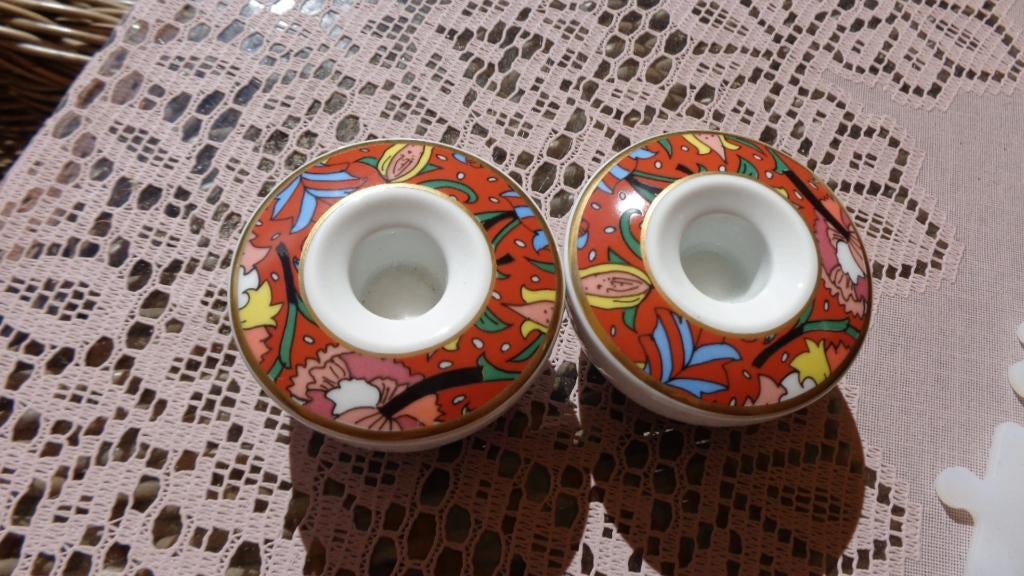 Kandelaars porselein Arzberg, 2 stuks, Overige materialen, Ophalen of Verzenden, Zo goed als nieuw, Kandelaar