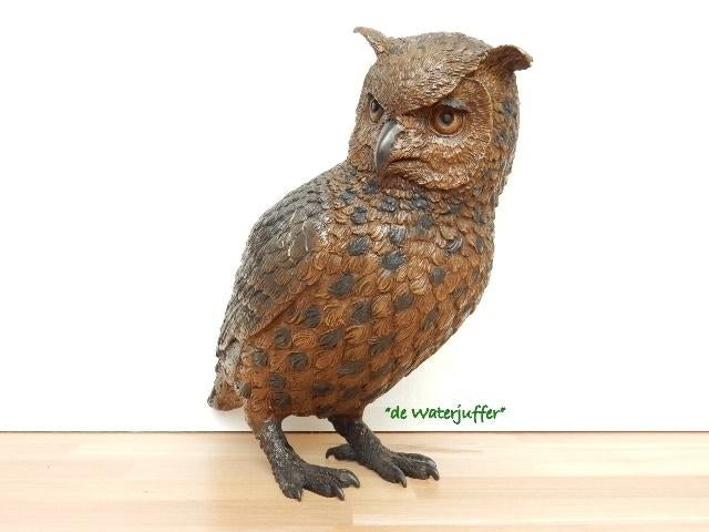 131* Bronzen uil (Boven €75 geen verzendkosten), Tuin en Terras, Tuinbeelden, Ophalen of Verzenden, Nieuw, Overige materialen