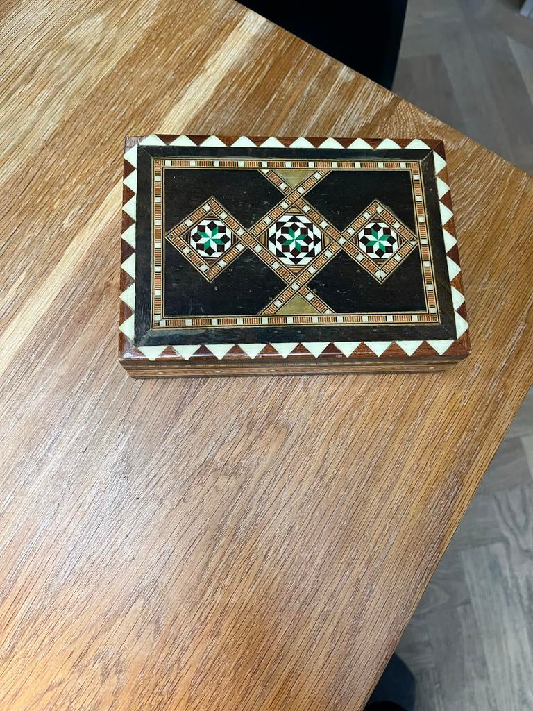 Vintage Houten Sigarettendoosje met Inlegwerk, Ophalen of Verzenden